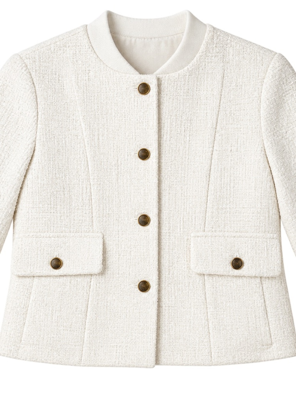Talbots Cream Textured Tweed Button Jacket - Picture 2 of 9